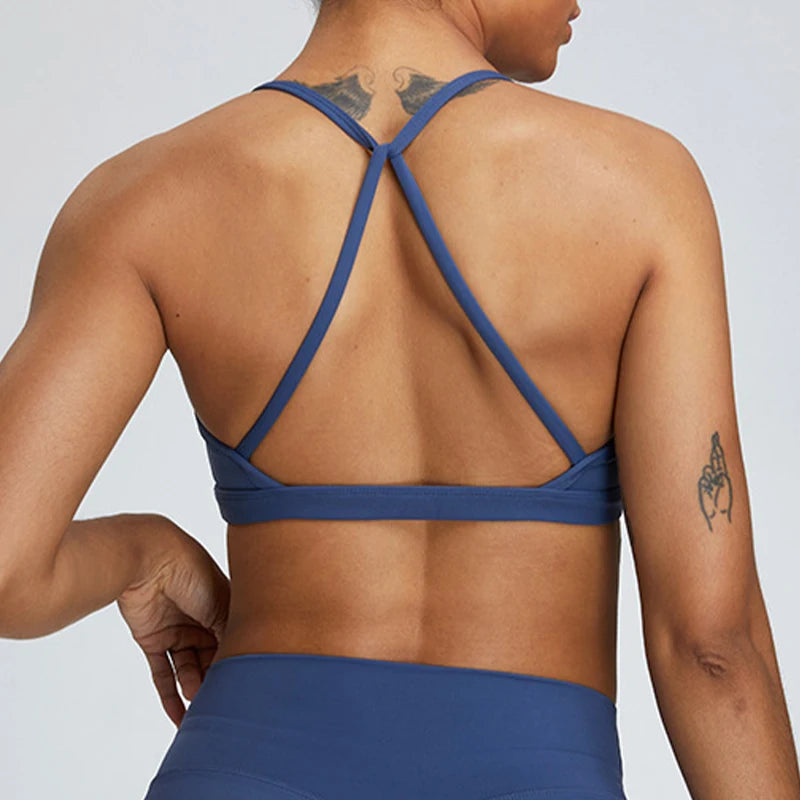 BLUE CROSS BACK SCRUNCH SPORTS BRA